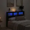Image de vidaXL Armoire tête de lit avec LED chêne noir 140x17x102 cm 863130