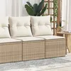 Image de vidaXL Salon de jardin avec coussins 2 pcs beige résine tressée acacia 3325244