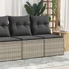 Image de vidaXL Salon de jardin 4 pcs avec coussins gris clair polyrotin acacia ensemble de canapés dextérieur salon de jardin 3325248