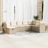 Image de vidaXL Salon de jardin avec coussins 8 pcs beige résine tressée ensemble de canapés dextérieur ensemble de canapé dangle
