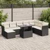 Image de vidaXL Salon de jardin 9 pcs avec coussins noir résine tressée 3326207
