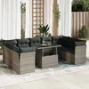 Image de vidaXL Salon de jardin avec coussins 10 pcs gris résine tressée 3326221