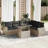 Image de vidaXL Salon de jardin avec coussins 7 pcs gris clair résine tressée 3326653