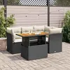Image de vidaXL Salon de jardin 5 pcs avec coussins noir résine tressée ensemble de canapés dextérieur salon de jardin ensemble 3326919