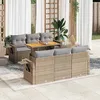 Image de vidaXL Salon de jardin avec coussins 7 pcs beige résine tressée 3327111