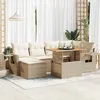 Image de vidaXL Salon de jardin avec coussins 7 pcs beige résine tressée 3327173