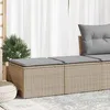 Image de vidaXL Salon de jardin avec coussins 2 pcs beige résine tressée acacia 3328662