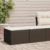 Image de vidaXL Salon de jardin avec coussins 2pcs marron résine tressée acacia 3328686