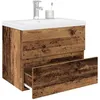 Image de vidaXL Meuble lavabo avec bassin et robinet intégrés vieux bois armoire lavabo de salle de bain meuble de salle de bain 3328931