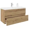 Image de vidaXL Meuble lavabo avec bassin et robinet intégrés chêne artisanal armoire lavabo de salle de bain meuble de salle de 3328936
