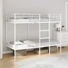 Image de VidaXL Lit superposé sans matelas blanc 80x200 cm acier cadre de lit sommier meuble de chambre lit mezzanine cadre de 42000327