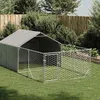 Image de vidaXL Niche dextérieur pour chien enclos 4x2x15 m acier galvanisé cage de chien dextérieur grande cage de chien niche