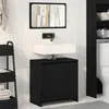 Image de Meuble de Salle de Bain - Chêne Noir - 60x33x61cm - Miroir Inclus - Design Contemporain