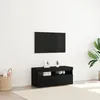 Image de Meuble TV - Chêne Noir - 90x35x40 cm - LED Intégré - Rangement Spacieux