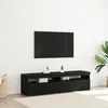 Image de Meuble TV - Chêne Noir - 2 pcs - 150x35x40 cm - Éclairage LED - Contemporain