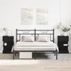 Image de Table de chevet - 2 pcs - Noir - Bois reconstitué - 40x35x65 cm