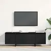 Image de Meuble TV - Noir Chêne - 120x30x405 cm - Bois dingénierie - Design contemporain