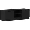 Image de Meuble TV en bois dingénierie - vidaXL - 102x32x35.5 cm - Chêne Noir - Étagères ajustables - 2 portes