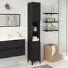 Image de Cabinet de Salle de Bain Noir Chêne 30x30x190 cm Bois d ingénierie