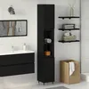 Image de Vidaxl Cabinet de salle de bain avec porte Chêne noir 30 x 30 x 190 cm