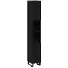 Image de Cabinet de salle de bain - vidaXL - Chêne Noir - 30x30x190 cm - Bois dingénierie - 2 portes - 6 étagères - Autonome