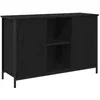 Image de Meuble TV mural moderne - vidaXL - 101x35x65 cm - Chêne Noir - Bois dingénierie - 2 portes - 2 étagères
