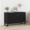 Image de Buffet Bas - Chêne Noir - 2 Portes - 100x36x60 cm - Finition Mate - Style Contemporain