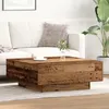 Image de Table basse en vieux bois 80x80x31 cm en bois d ingénierie