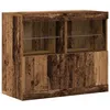 Image de Buffet rustique en bois dingénierie - vidaXL - 81x37x67 cm - Marron - Étagères spacieuses - Portes affleurantes