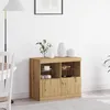 Image de vidaXL Buffet LED Marron 81 x 37 x 665 cm Bois dingénierie 863031