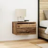 Image de Table de chevet - Vintage - Bois massif récupéré - 1 tiroir - Éclairage LED intégré