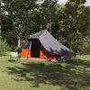 Image de Tente Familiale - Tipi Gris et Orange - 10 Personnes - Étanche - 364x281x257 cm