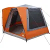 Image de Tente de camping dôme - vidaXL - Gris et Orange - 420x420x227 cm - Polyester - Imperméable - Respirant