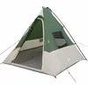 Image de Tente Tipi moderne - vidaXL - 383x338x217 cm - Vert et noir - Polyester étanche - Pliable - Sac de transport inclus