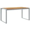 Image de Table de jardin en acacia - vidaXL - 160x80x75 cm - Gris - Bois dacacia massif - Résistante aux intempéries