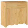Image de Buffet en bois de pin - vidaXL - 79x43x755 cm - Naturel - Bois de pin massif - 2 portes - Design moderne