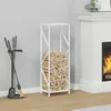 Image de vidaXL Portant de bois chauffage blanc 34x25x100 cm support à bûches de cheminée support à bûches support à bûches 864324
