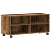 Image de Meuble TV moderne - vidaXL - 90x35x405 cm - Bois dingénierie - Marron - Design rectangulaire - 2 étagères
