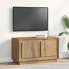 Image de Meuble TV en chêne artisanal 80x35x45 cm en bois d ingénierie