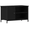 Image de Meuble TV moderne - vidaXL - Chêne noir - 80x40x50 cm - Bois dingénierie - 1 porte à charnières - 1 étagère