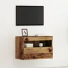 Image de Meuble TV - Bois ancien - 60x30x40 cm - Éclairage LED - Style Vintage