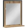 Image de Miroir mural rectangulaire - vidaXL - 50x12x60 cm - Chêne artisanal - Verre et bois ingénierie - Avec étagère
