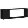 Image de Meuble TV mural moderne - vidaXL - 100x24x63 cm - Noir - Bois dingénierie - Étagères intégrées - Design minimaliste