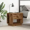 Image de Table de chevet en bois massif récupéré 45x34x44 cm - 1 tiroir finition vieillie