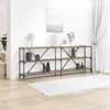 Image de Table console en chêne artisan de 200x30x75 cm en bois composite et en acier