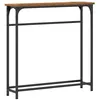 Image de Table console bois ancien - vidaXL - 75x195x75 cm - Bois dingénierie - Finition usée - Pieds en métal noir