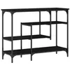 Image de Table console industrielle - vidaXL - 100x35x75 cm - Chêne Noir - Bois aggloméré et métal - Avec étagère