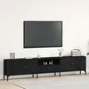 Image de Meuble TV - Chêne Noir - 200x25x44 cm - Bois dingénierie - Design Contemporain