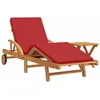 Image de Transat de jardin en bois dacacia - vidaXL - Rouge - 200x67x84 cm - Dossier multipositions - Repose-pieds réglables