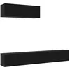 Image de Meuble TV mural en bois dingénierie - vidaXL - Chêne Noir - 200x30x30 cm - 3 portes - Poids maximal 180 kg
